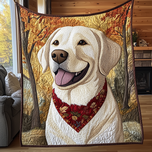 Happy Labrador Four Seasons Quilted Blanket GFTOAB2627