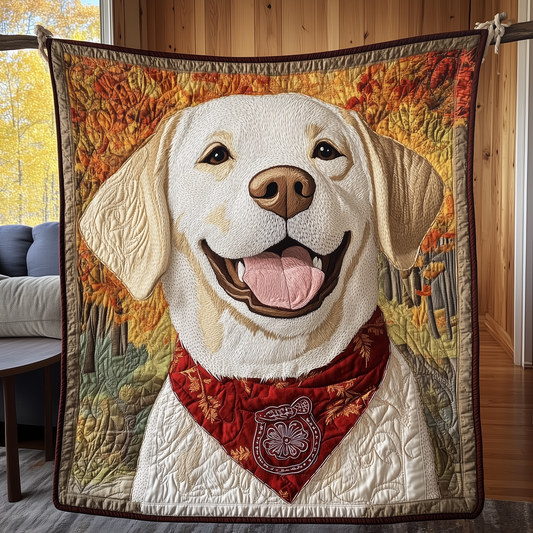 Happy Labrador Four Seasons Quilted Blanket GFTOAB2628