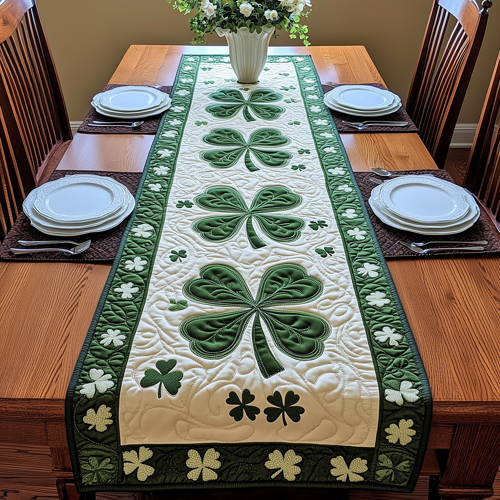 Irish Shamrock Quilted Table Runner GFTOAB2673