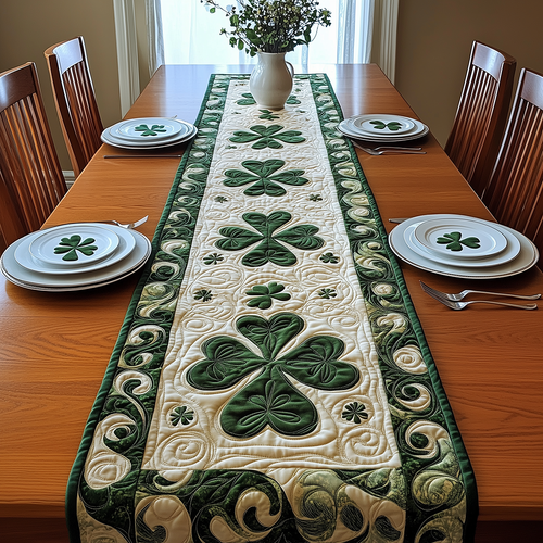 Irish Shamrock Quilted Table Runner GFTOAB2674