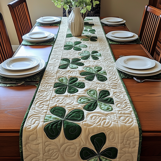 Irish Shamrock Quilted Table Runner GFTOAB2677