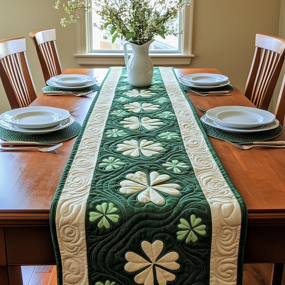 Irish Shamrock Quilted Table Runner GFTOAB2678