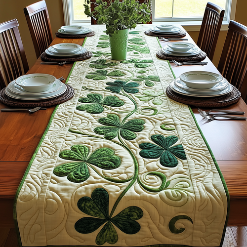 Irish Shamrock Quilted Table Runner GFTOAB2679