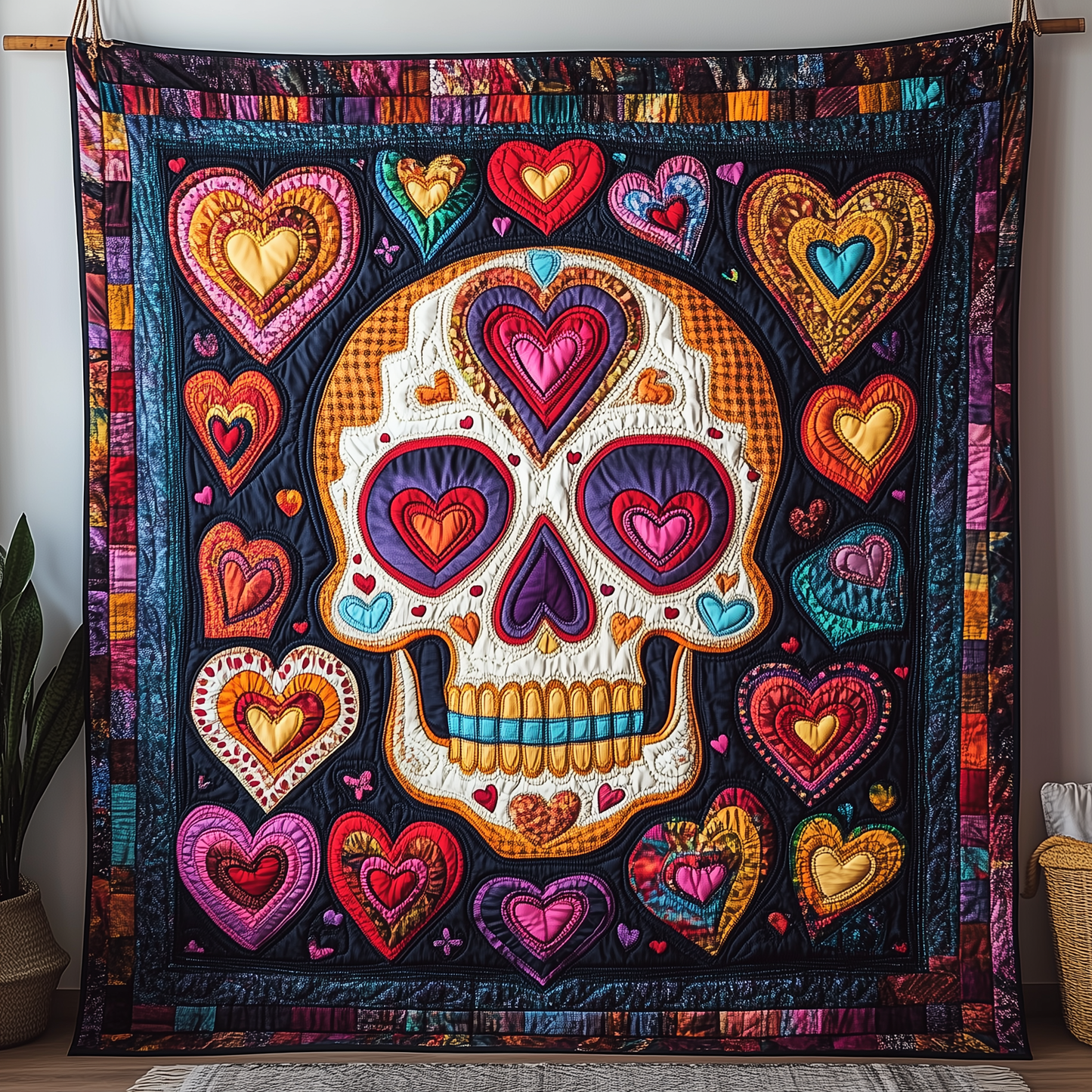 Skull Love Quilted Blanket GFTOAB3047