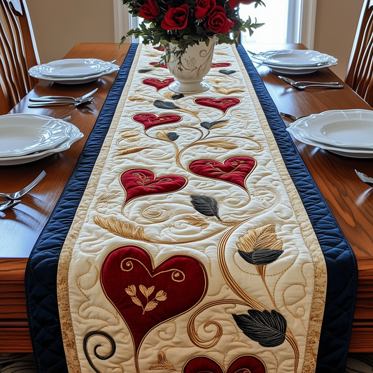 Blooming Hearts Quilted Table Runner GFTOAB3072