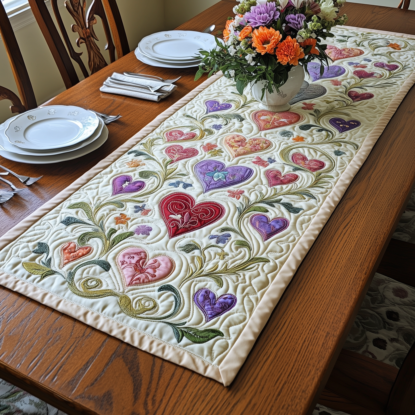 Romance in Bloom Quilted Table Runner GFTOAB3082