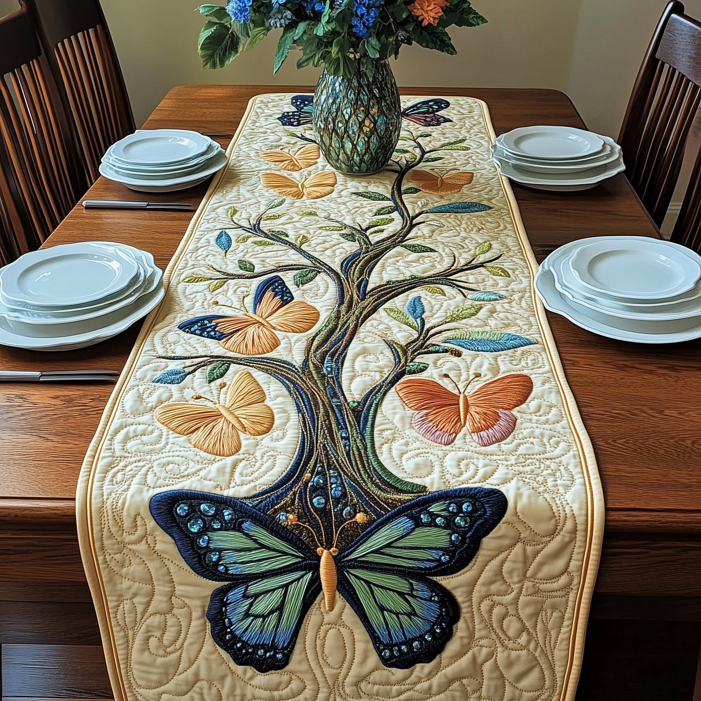 Tree Of Butterflies Quilted Table Runner GFTOAB3150