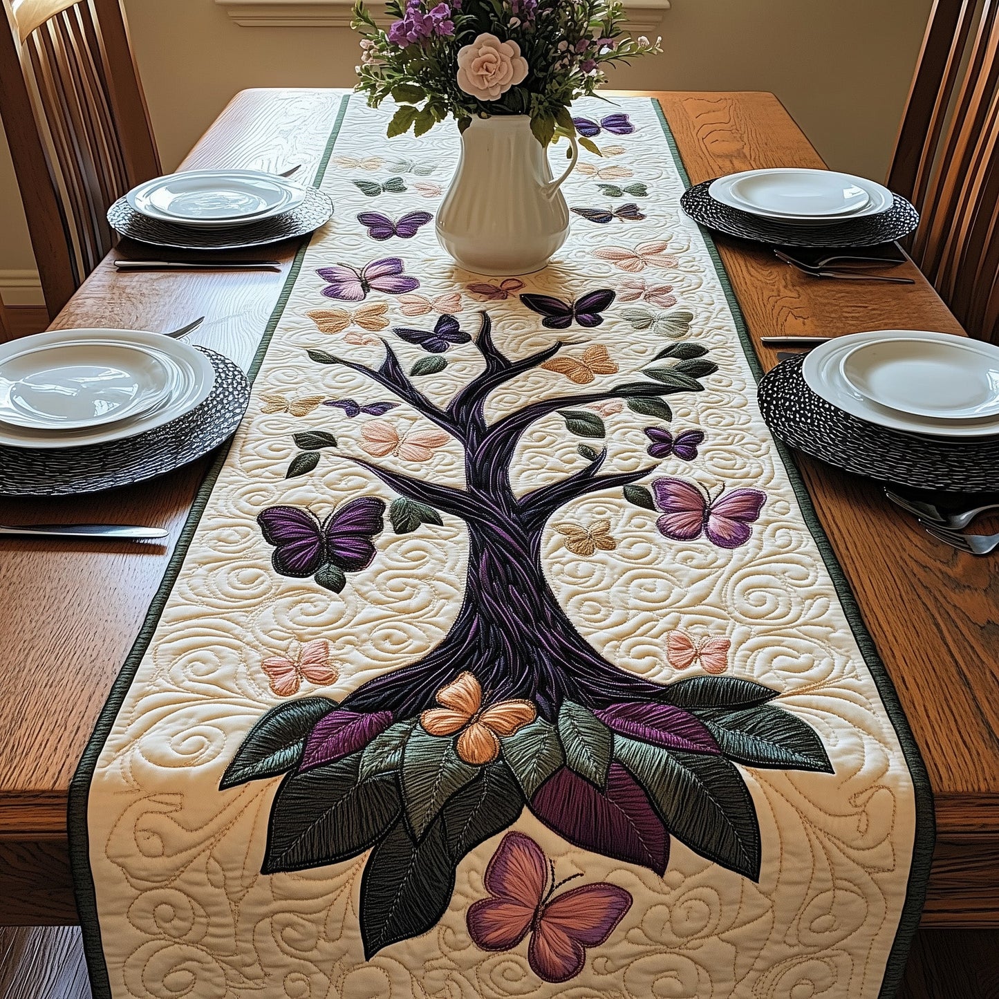 Tree Of Butterflies Quilted Table Runner GFTOAB3155