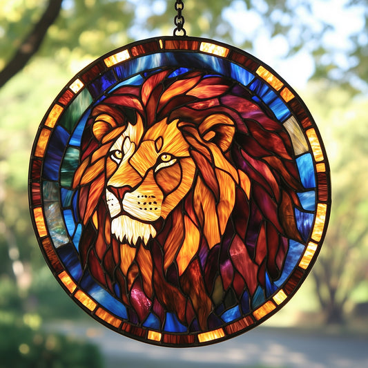 Majestic Leo Stained Glass Suncatcher GFTOAB4013