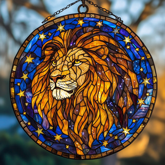 Majestic Leo Stained Glass Suncatcher GFTOAB4016