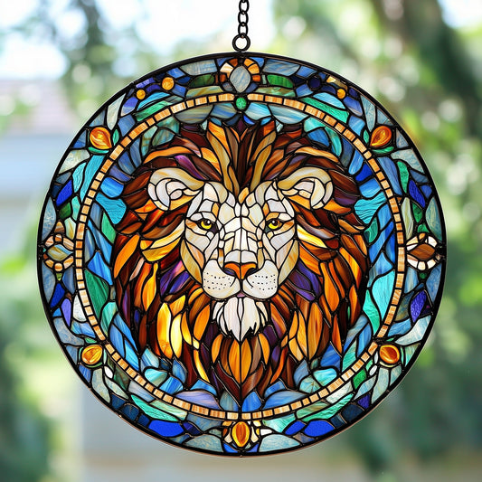 Majestic Leo Stained Glass Suncatcher GFTOAB4021