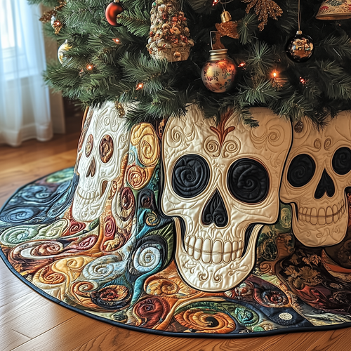 Christmas Mystique Skull Quilted Tree Skirt GFTOAB711