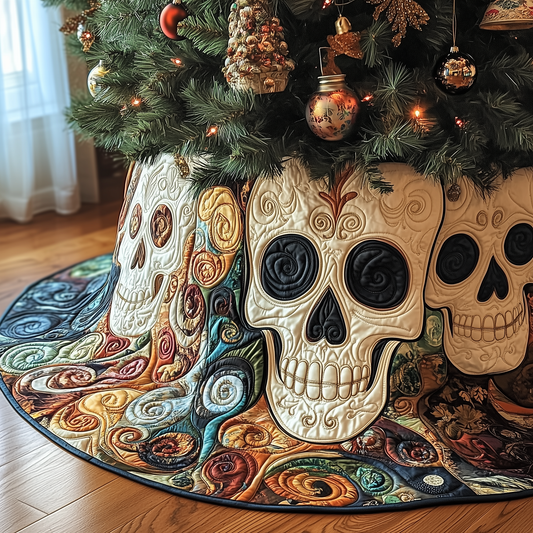 Christmas Mystique Skull Quilted Tree Skirt GFTOAB711