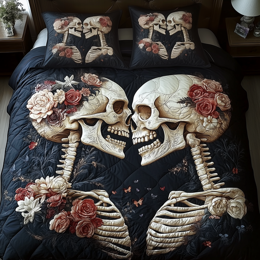 Skull Love 3-Piece Quilted Bedding Set GFTOAB816