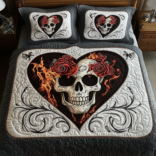 Skull Love 3-Piece Quilted Bedding Set GFTOAB817