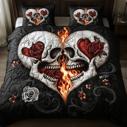 Skull Love 3-Piece Quilted Bedding Set GFTOAB818