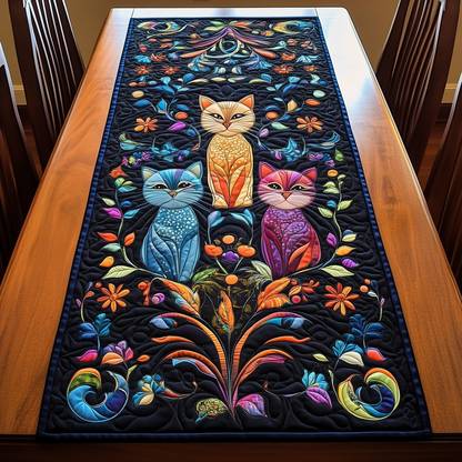 Vibrant Cat Quilted Table Runner GFTOHD058