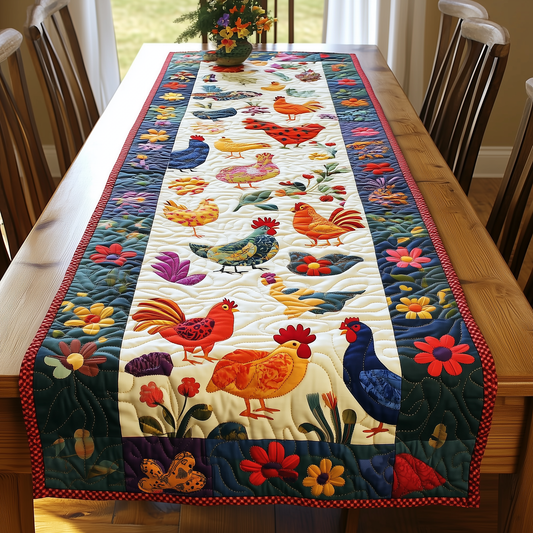 Happy Chickens Quilted Table Runner GFTOHD062