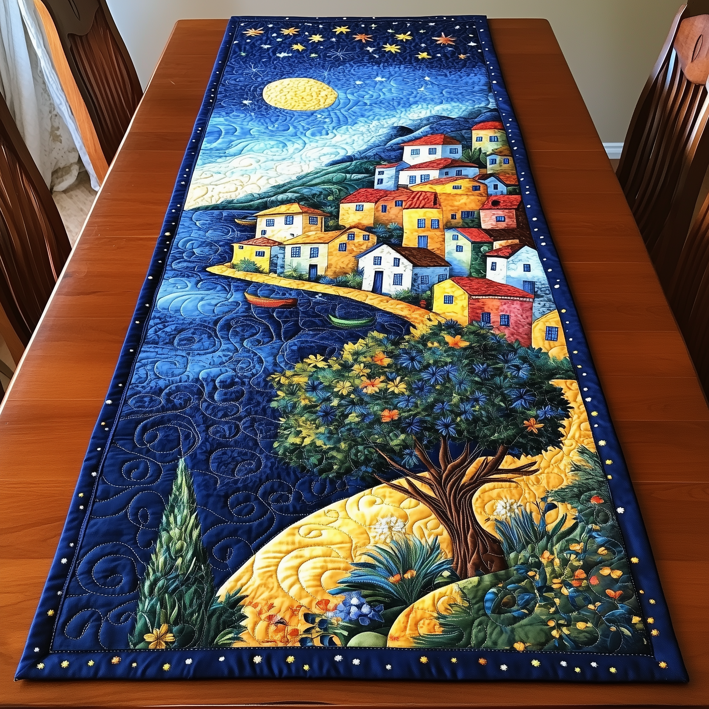 Night City Quilted Table Runner GFTOHD108