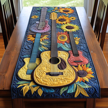 Guitarist's Garden Quilted Table Runner GFTOHD111