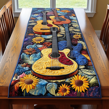 Guitarist's Garden Quilted Table Runner GFTOHD112