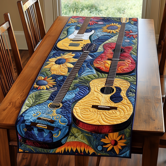 Guitarist's Garden Quilted Table Runner GFTOHD113