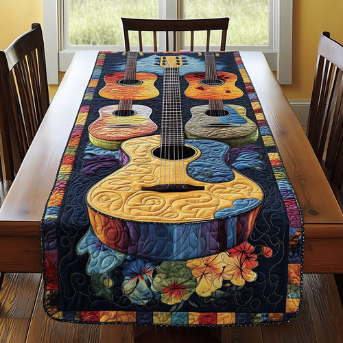 Guitarist's Garden Quilted Table Runner GFTOHD114