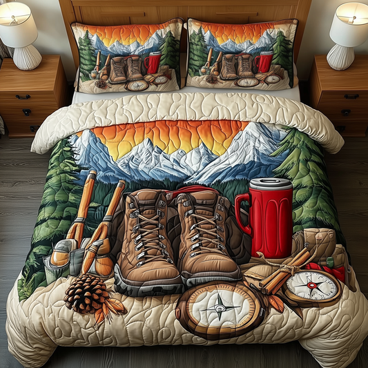 Mountain Hiking Essentials 3-Piece Quilted Bedding Set GFTOHD1234