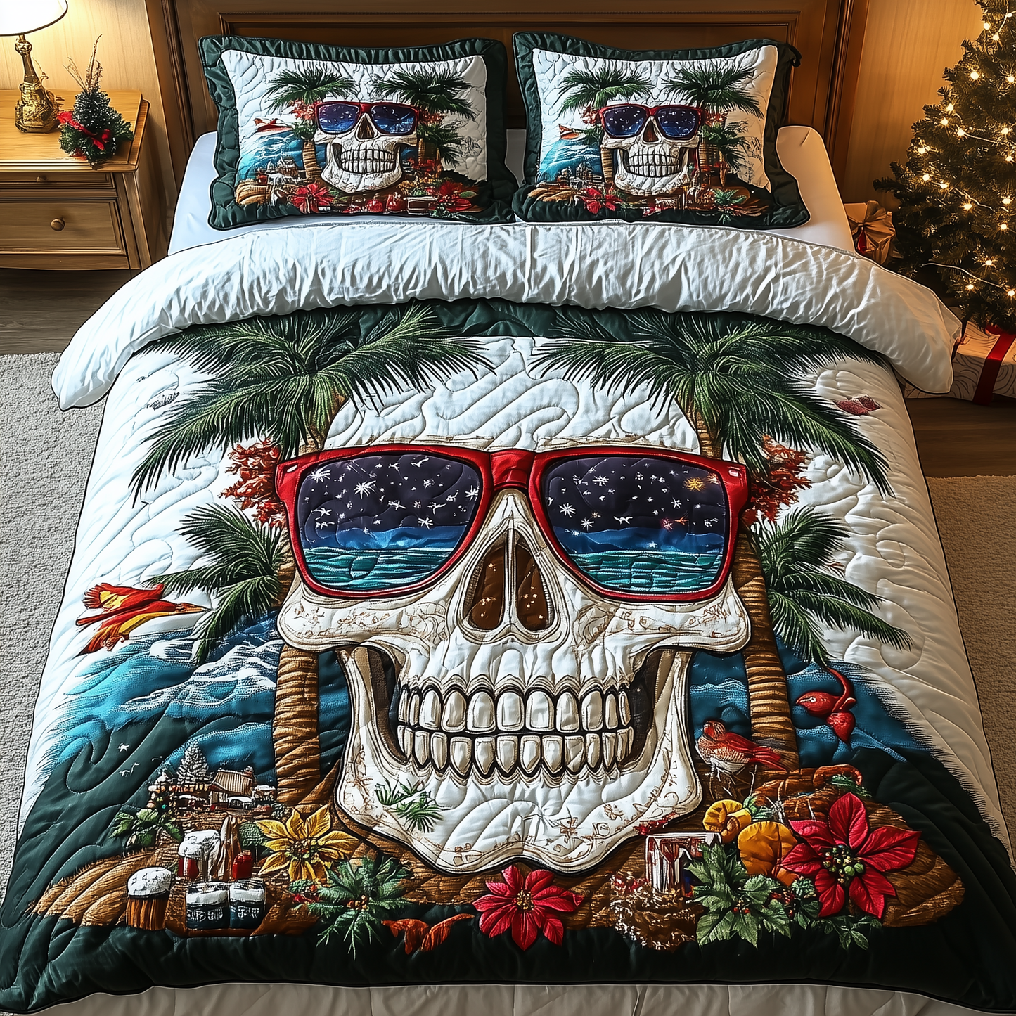 Skull Island 3-Piece Quilted Bedding Set GFTOHD1311