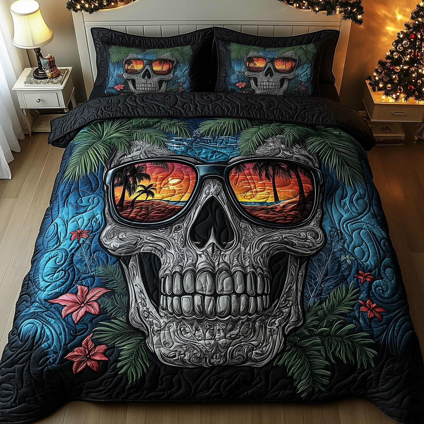 Skull Island 3-Piece Quilted Bedding Set GFTOHD1314