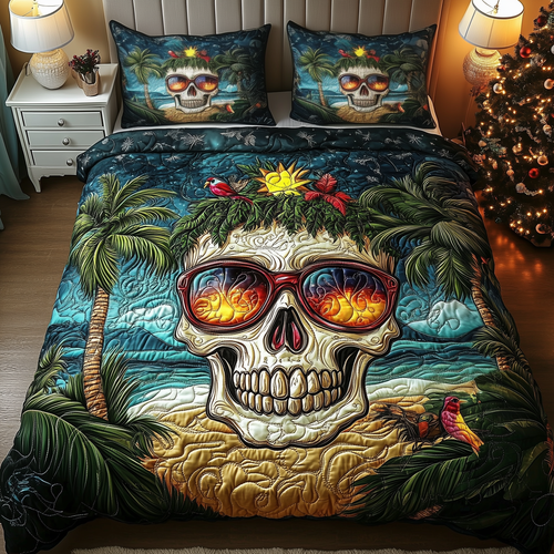 Skull Island 3-Piece Quilted Bedding Set GFTOHD1315