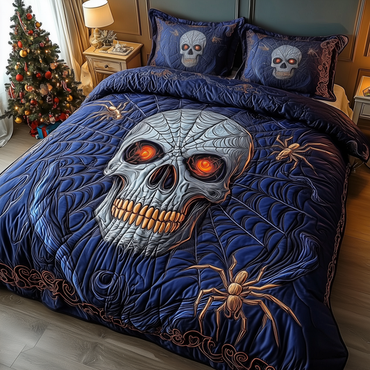 Spider Skull 3-Piece Quilted Bedding Set GFTOHD1453