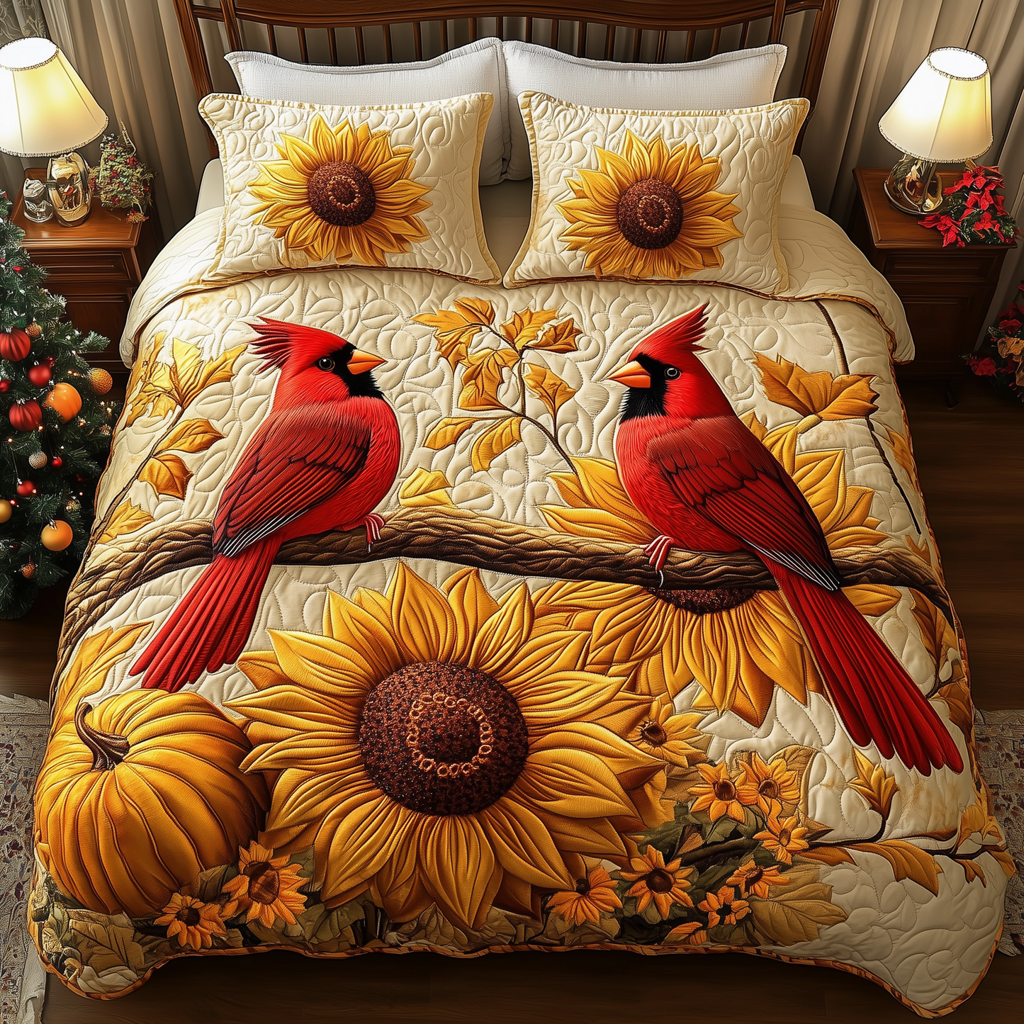 Cardinal Golden Harvest 3-Piece Quilted Bedding Set GFTOHD1458