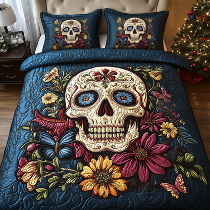 Skull of Colorful Life 3-Piece Quilted Bedding Set GFTOHD1603