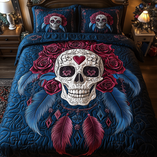 Dreamcatcher Skull 3-Piece Quilted Bedding Set GFTOHD1605