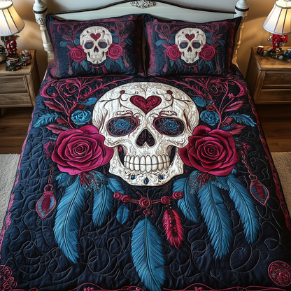 Dreamcatcher Skull 3-Piece Quilted Bedding Set GFTOHD1606