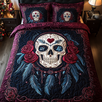 Dreamcatcher Skull 3-Piece Quilted Bedding Set GFTOHD1607