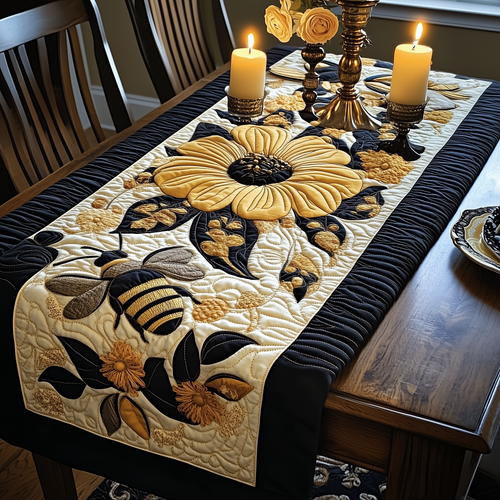 Golden Hive Harmony Quilted Table Runner GFTOHD1722