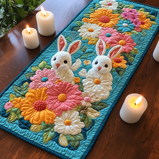 Blooming Bunny Haven Quilted Table Runner GFTOHD1768