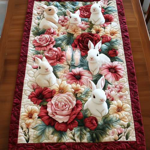 Bunny Rose Garden Quilted Table Runner GFTOHD1771