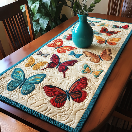 Joyful Butterfly Quilted Table Runner GFTOHD1807