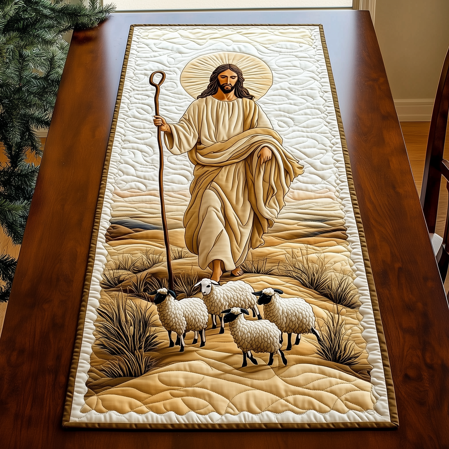 The Holy Shepherd Quilted Table Runner GFTOHD183