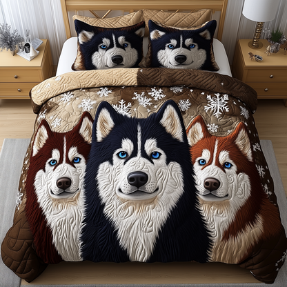 Husky Guardian 3-Piece Quilted Bedding Set GFTOHD2009