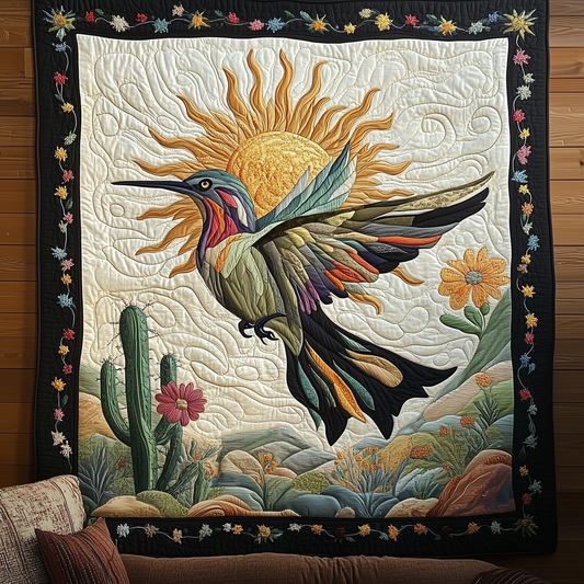 Cactus Hummingbird Quilted Blanket GFTOHD2012