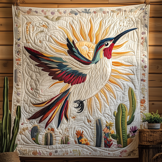 Cactus Hummingbird Quilted Blanket GFTOHD2015