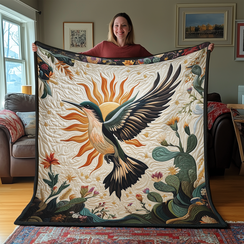 Cactus Hummingbird Quilted Blanket GFTOHD2016