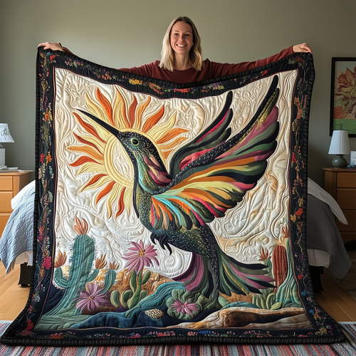 Cactus Hummingbird Quilted Blanket GFTOHD2018