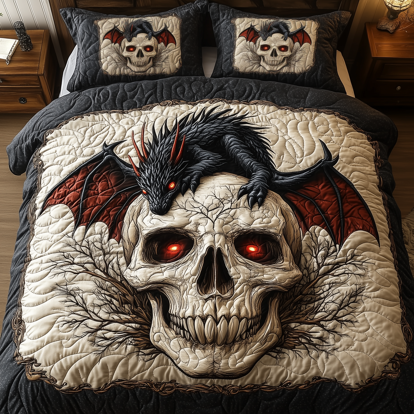 Infernal Majesty 3-Piece Quilted Bedding Set GFTOHD2095