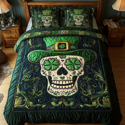 Lucky Skull Charm 3-Piece Quilted Bedding Set GFTOHD2393