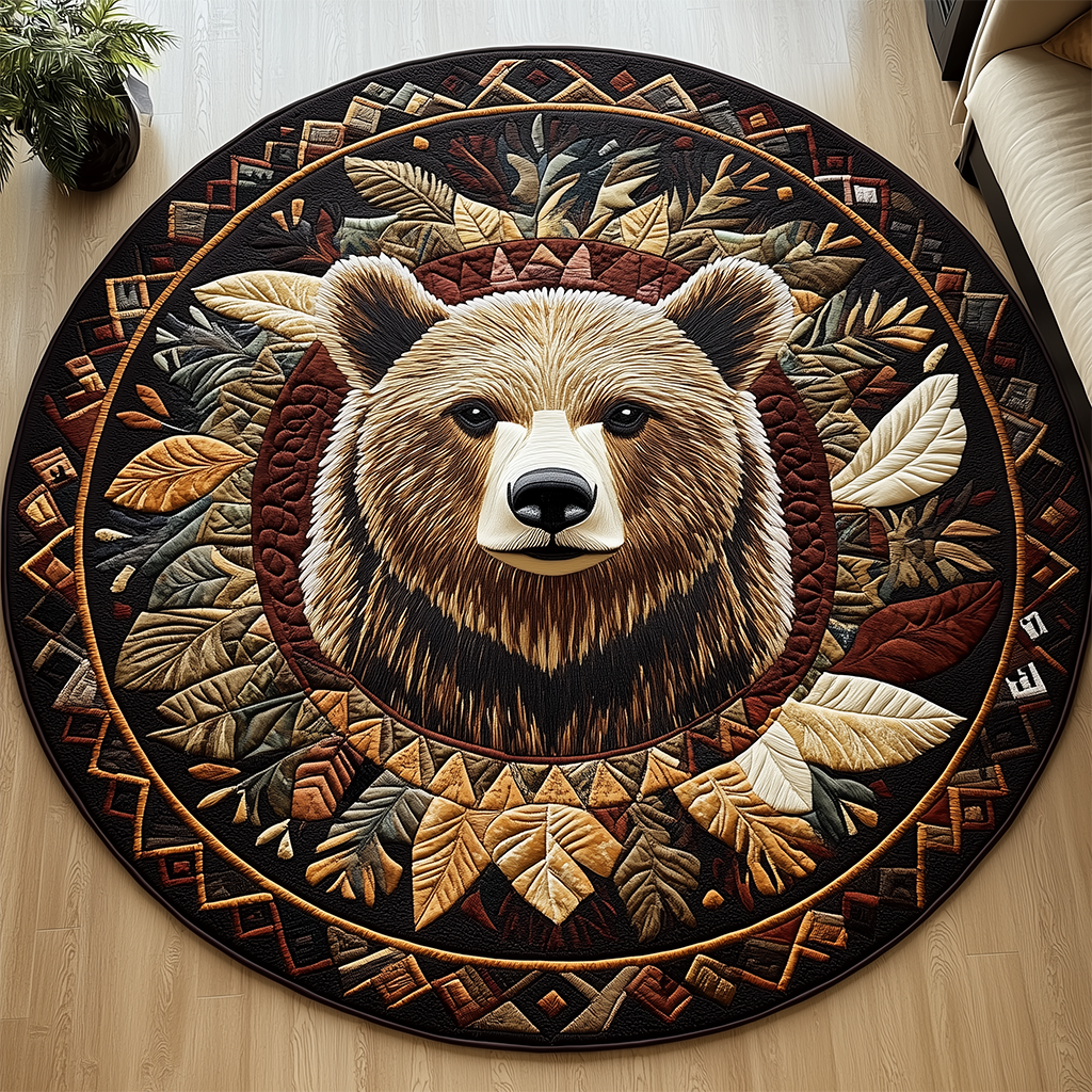 Majestic Bear Spirit Quilted Round Mat GFTOHD2488